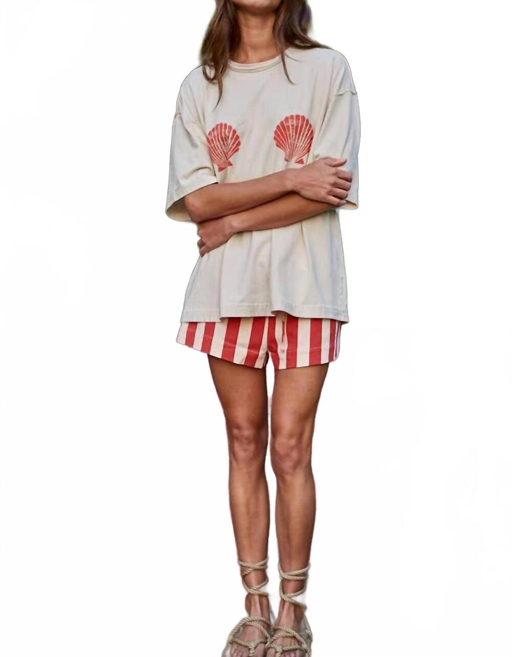 NEW BY TOGETHER women's seaside shell tee in white